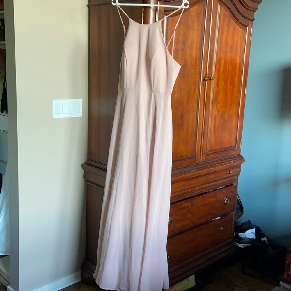 Blush/nude long formal Jenny Yoo dress
